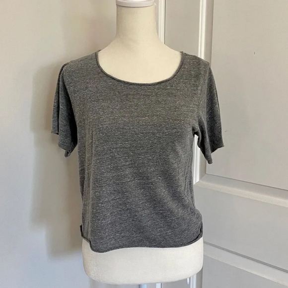 Project Social T Gray Skeleton Open Back Short Sleeve T-Shirt - Picture 1 of 8